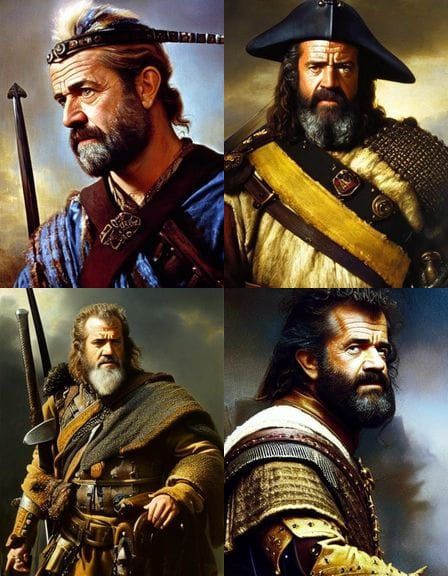 William Wallace Portrait in Rembrandt Oil Painting Style