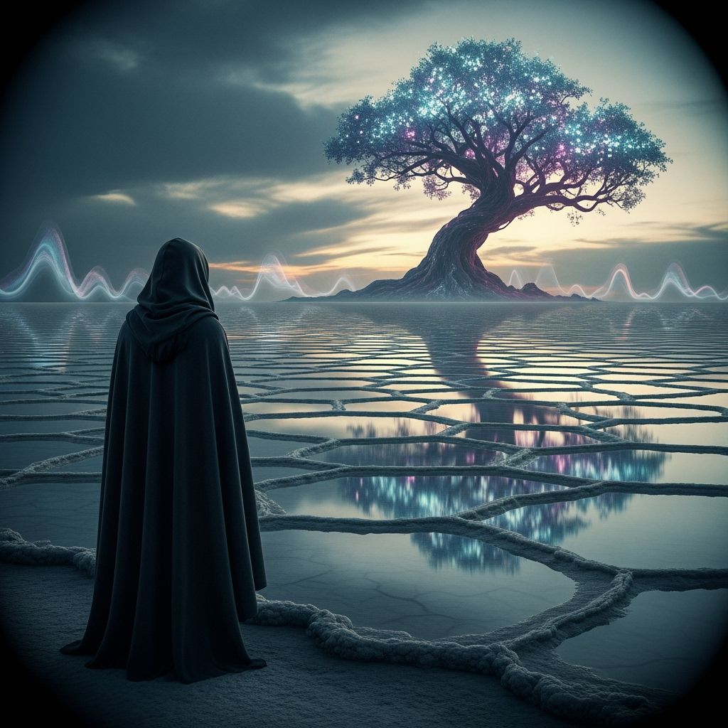 Otherworldly Tree Dominates Salt Flat Landscape