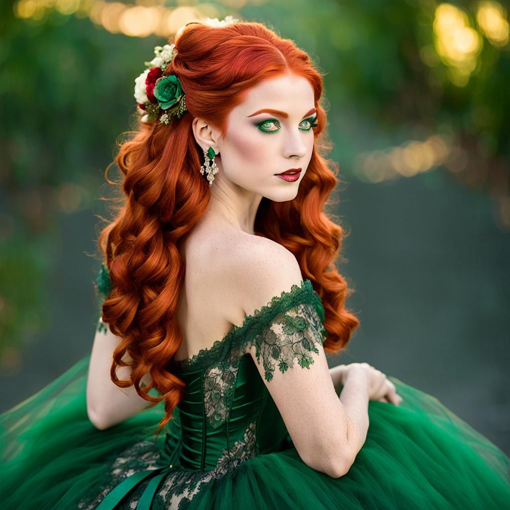 Southern Belle in Civil War Gown, Photorealistic Fantasy Art