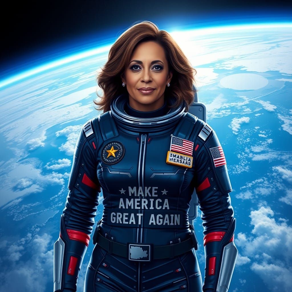 Futuristic President in Spacesuit, Digital Art