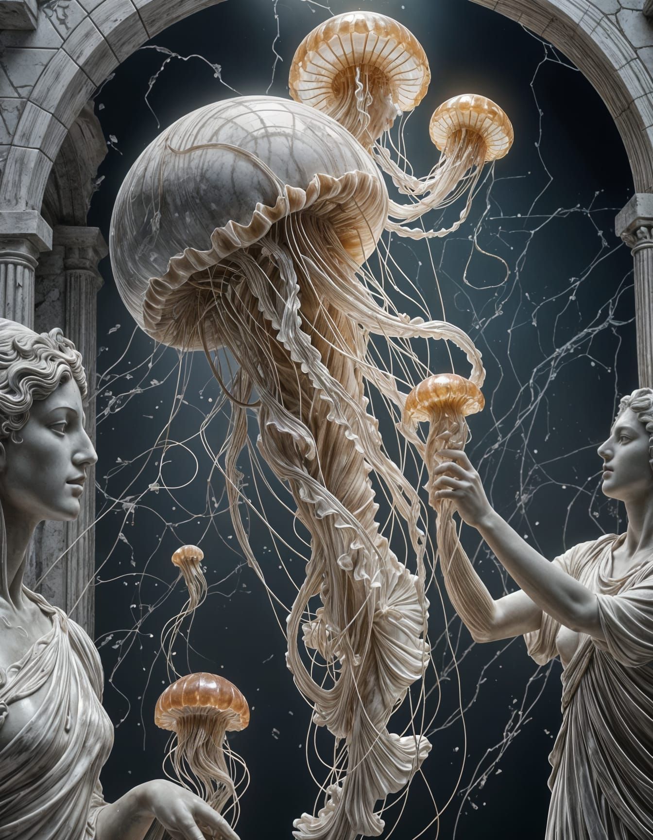 Marble and Metal Jellyfish: Ancient Greek Statue