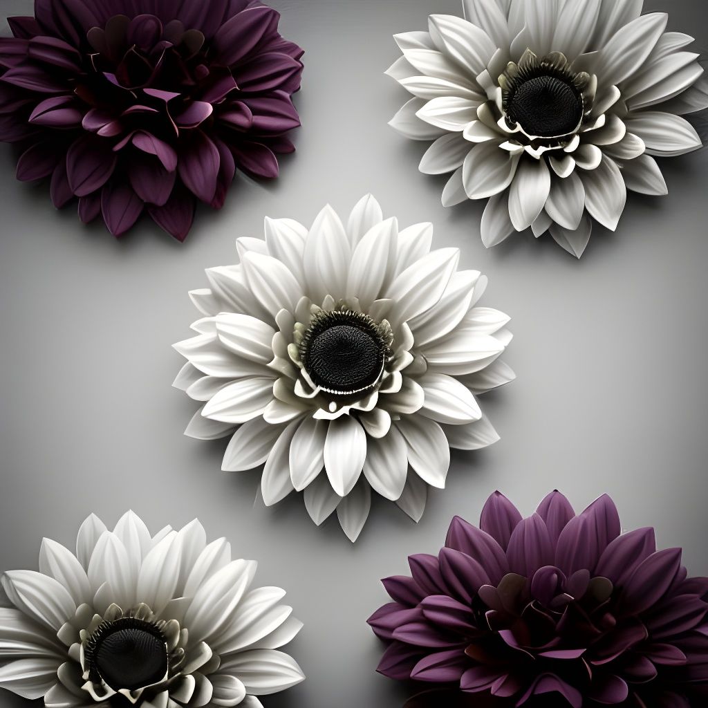 Hyperrealistic 3D Dark Vintage Floral Art