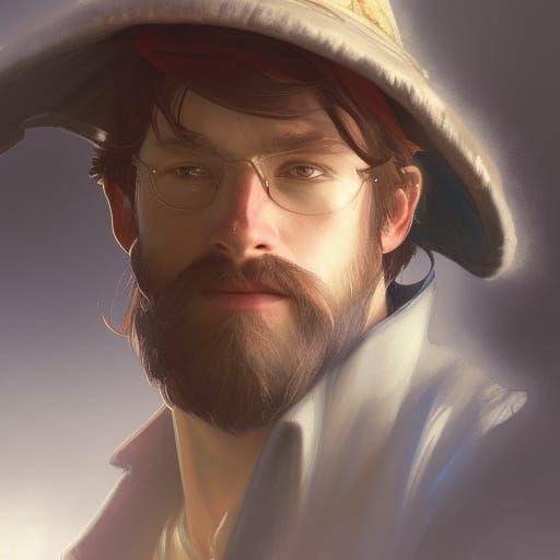 Young Wizard Portrait in Hyperdetailed Digital Art Style