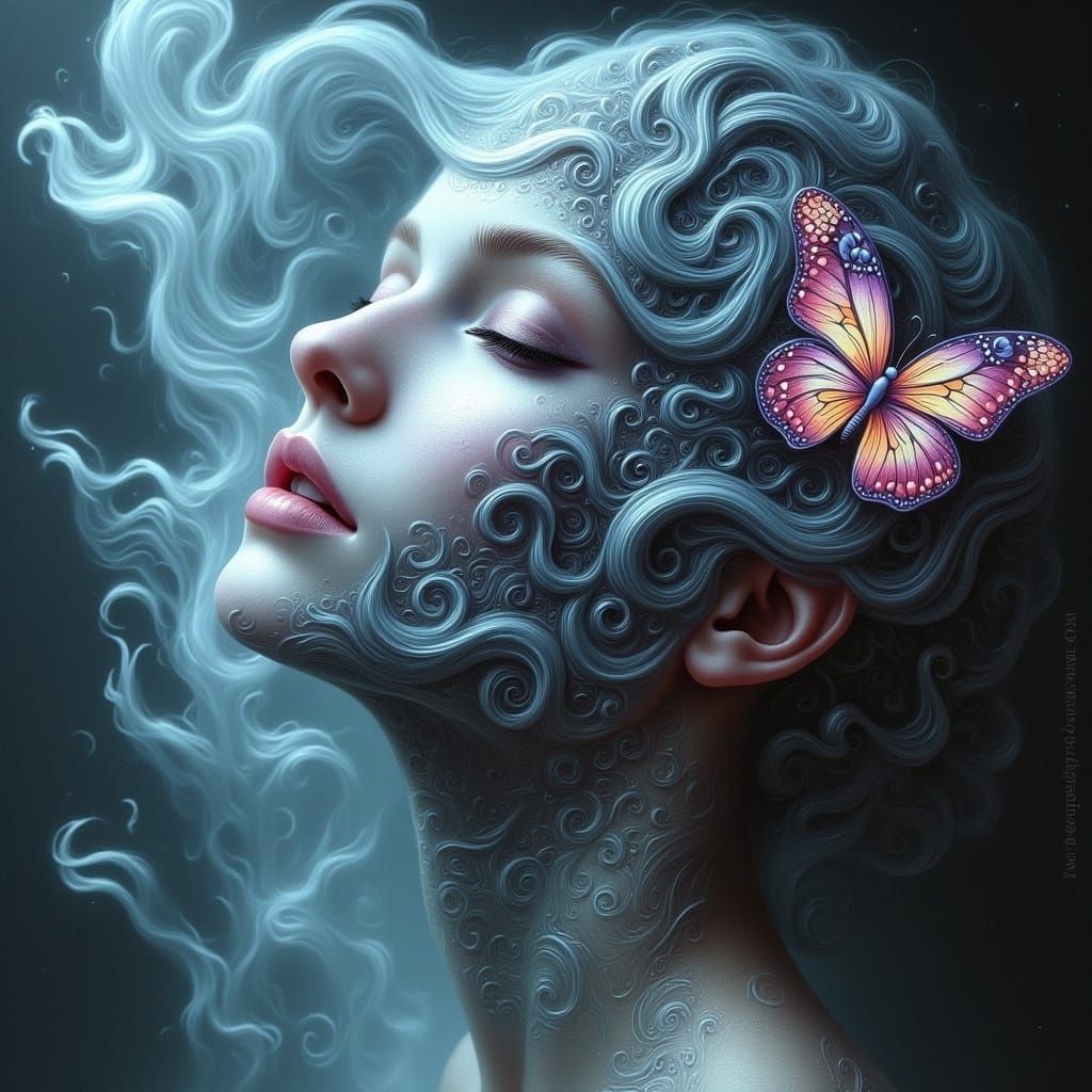 Ethereal Woman Between Realms, Surreal Art