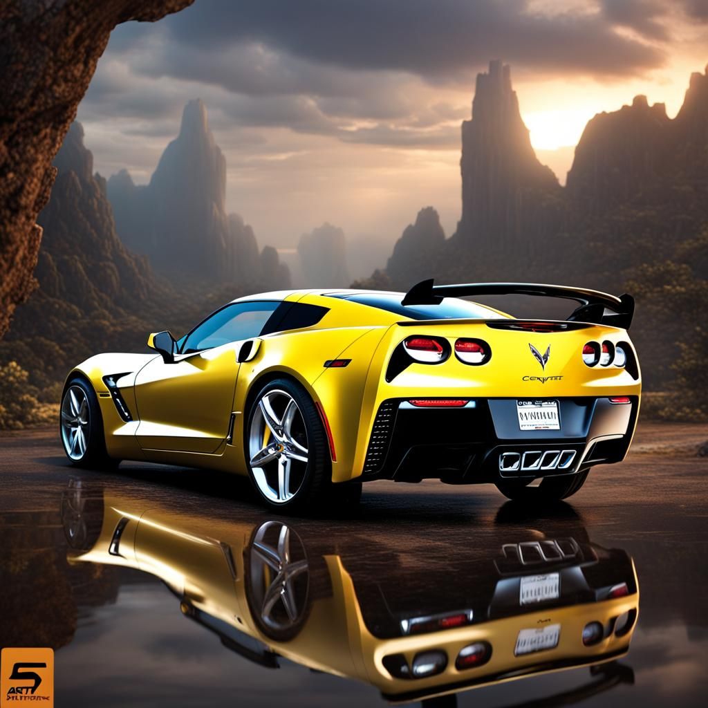 Corvette C6 Matte Painting Concept Art