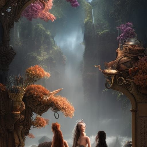 Woman with Fox Features in Digital Matte Painting