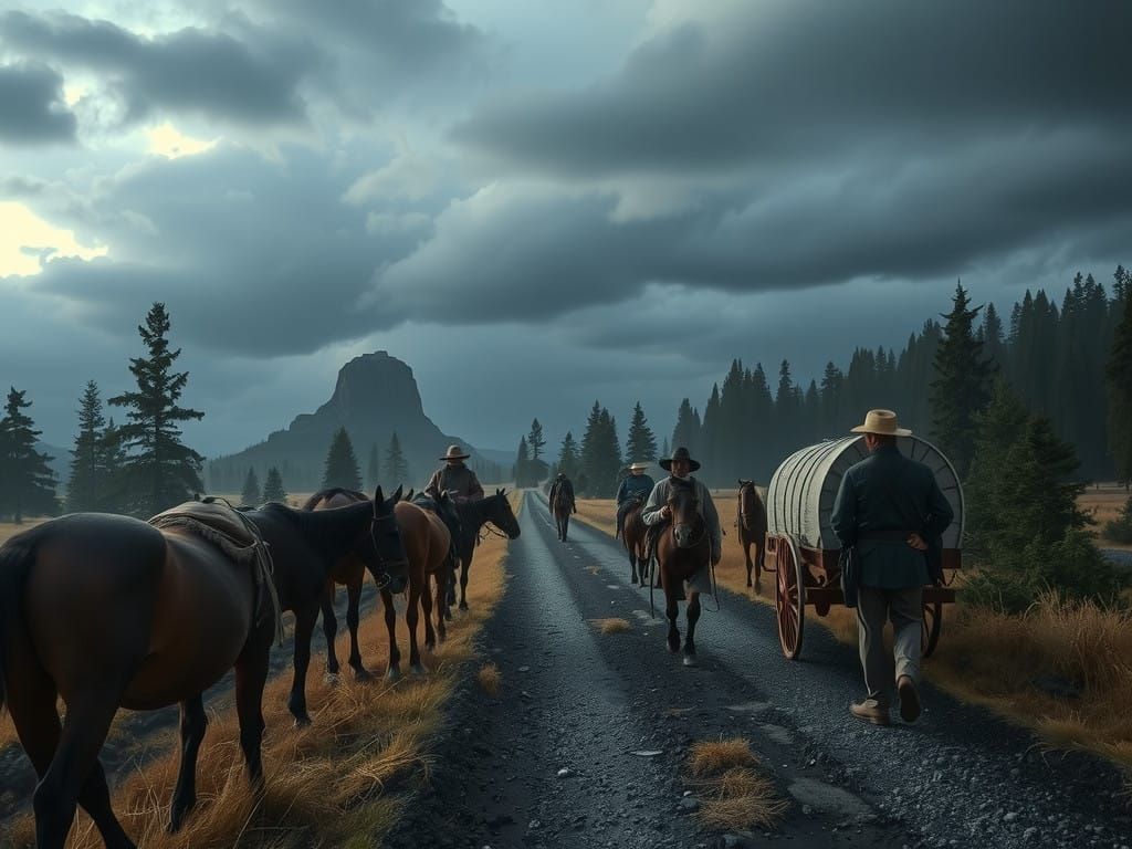 Pioneers Embark on the Oregon Trail in Hyperrealistic Detail