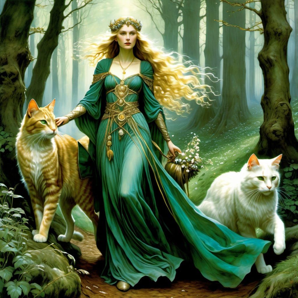 Freyja Goddess of Fertility in Ethereal Light