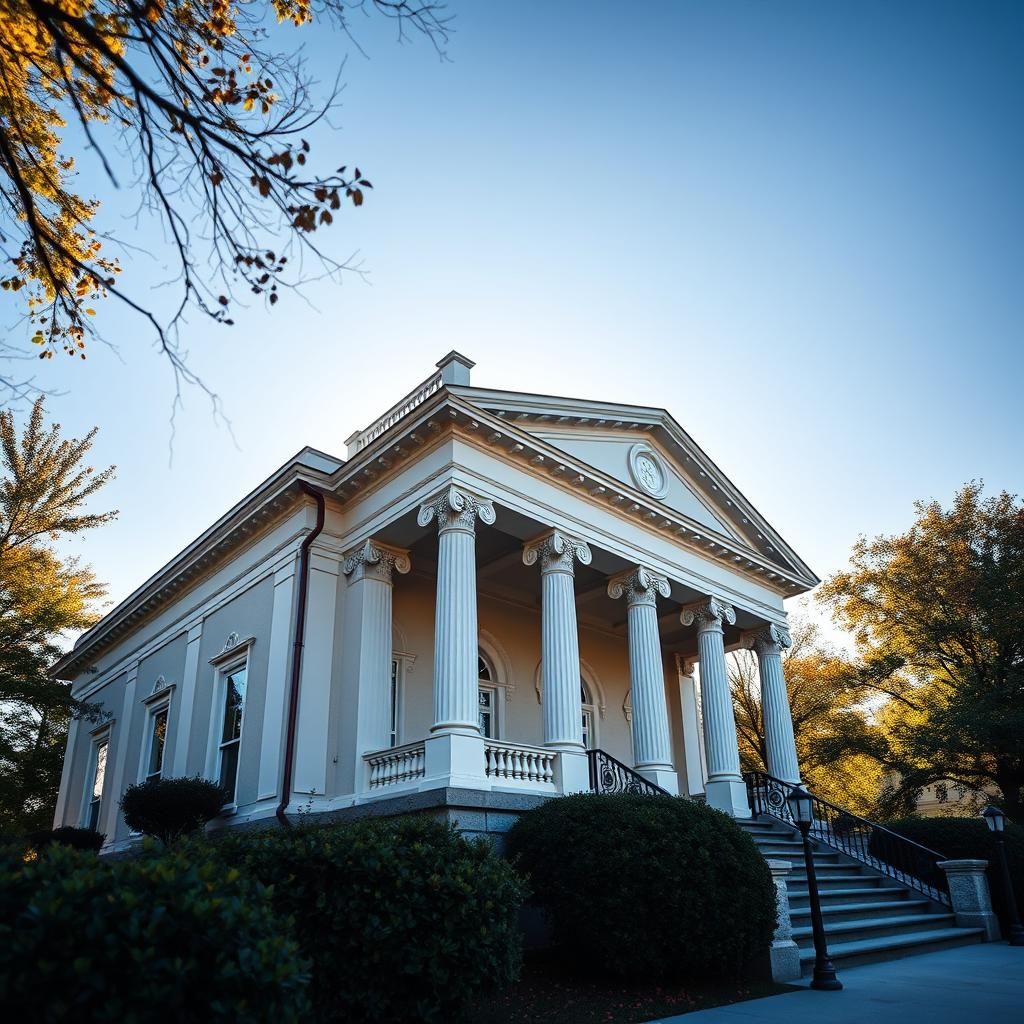 Greek Revival Architecture in Natural Lighting