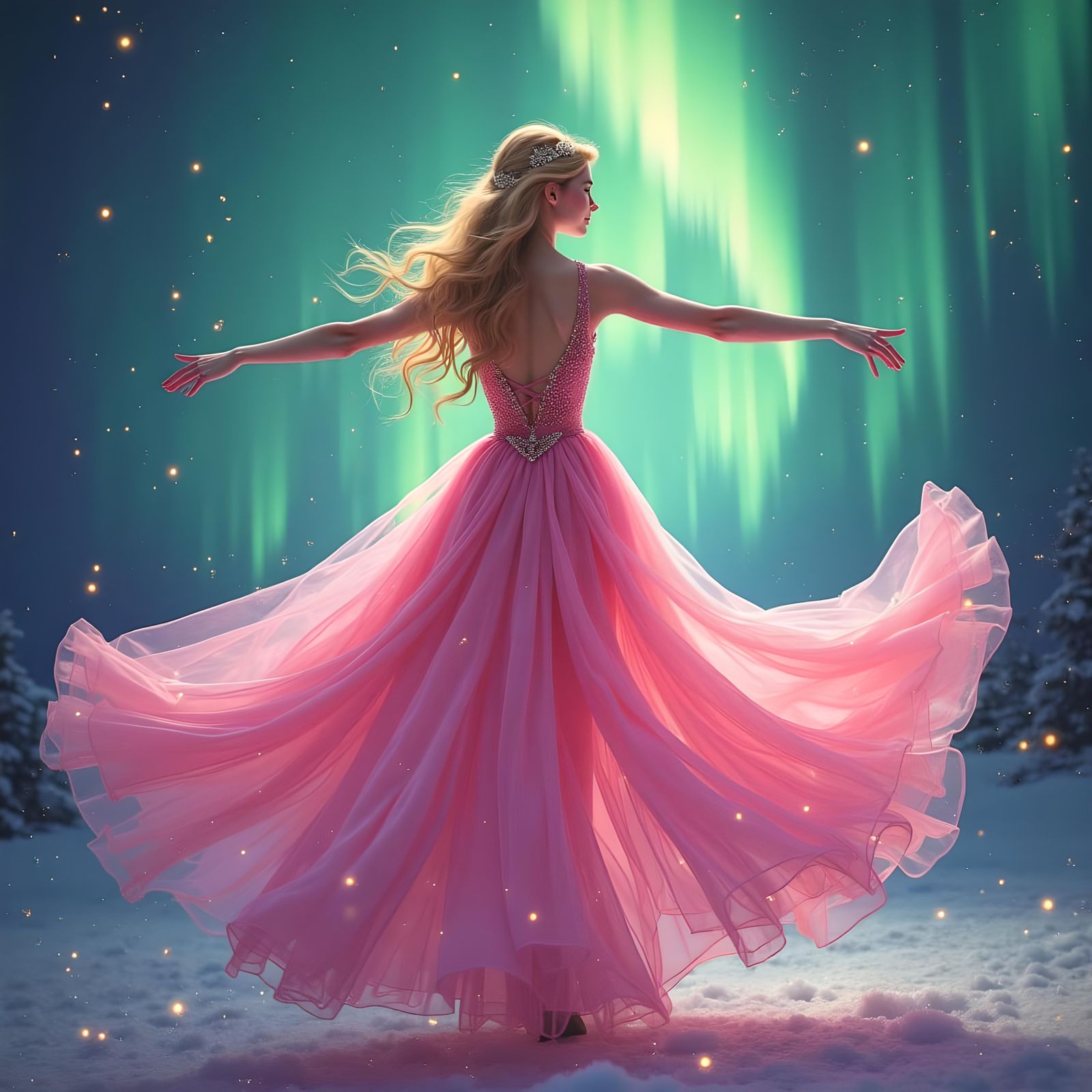 Princess Aurora with Northern Lights