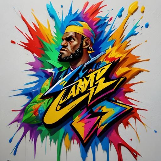 LeBron James Graffiti Art in Splash Style