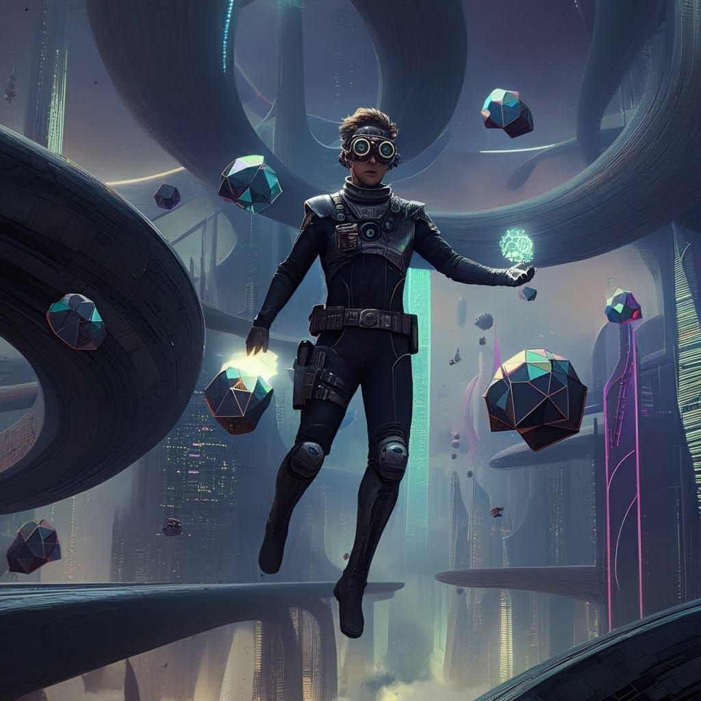 Art by Hayao Miyazaki, futuristic depiction of a "Gravity Ar...