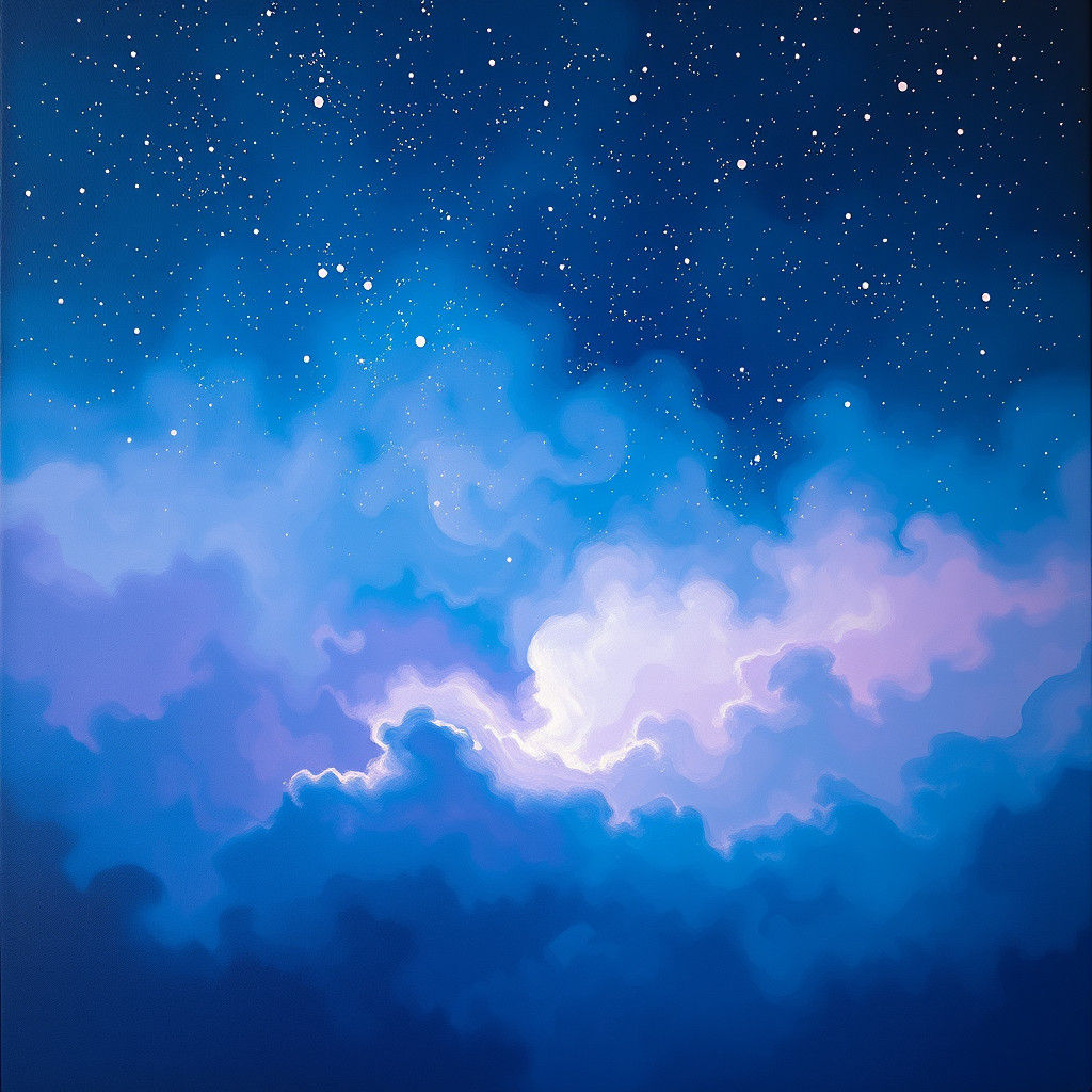 Psychedelic Sky with Stars in Rothko Style