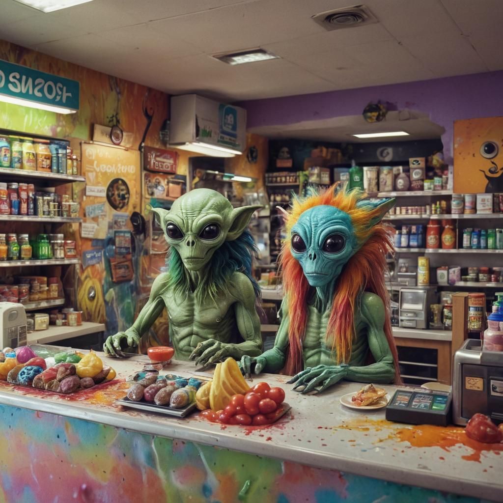 Hyperrealistic Alien Service Station Concept Art