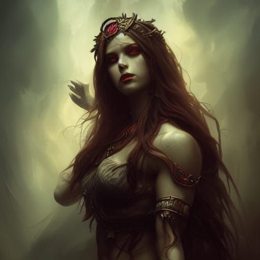 Apocalyptic Goddess Demon in Hyperdetailed Portrait