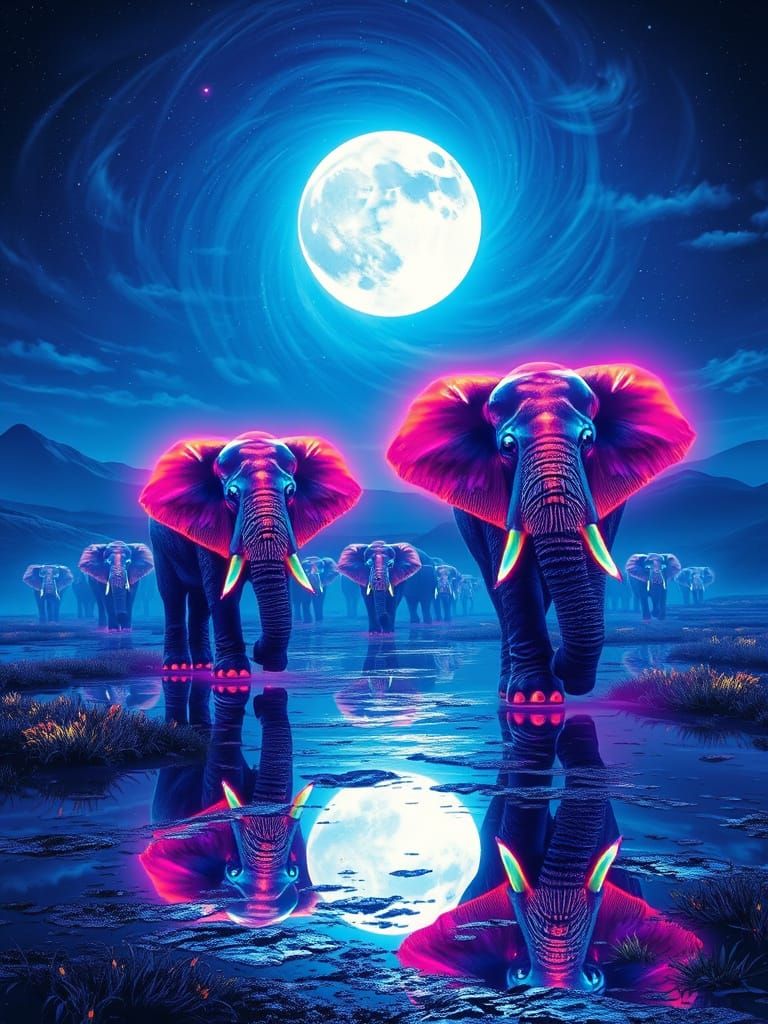 Glowing Elephants in a Cosmic Crystal Landscape