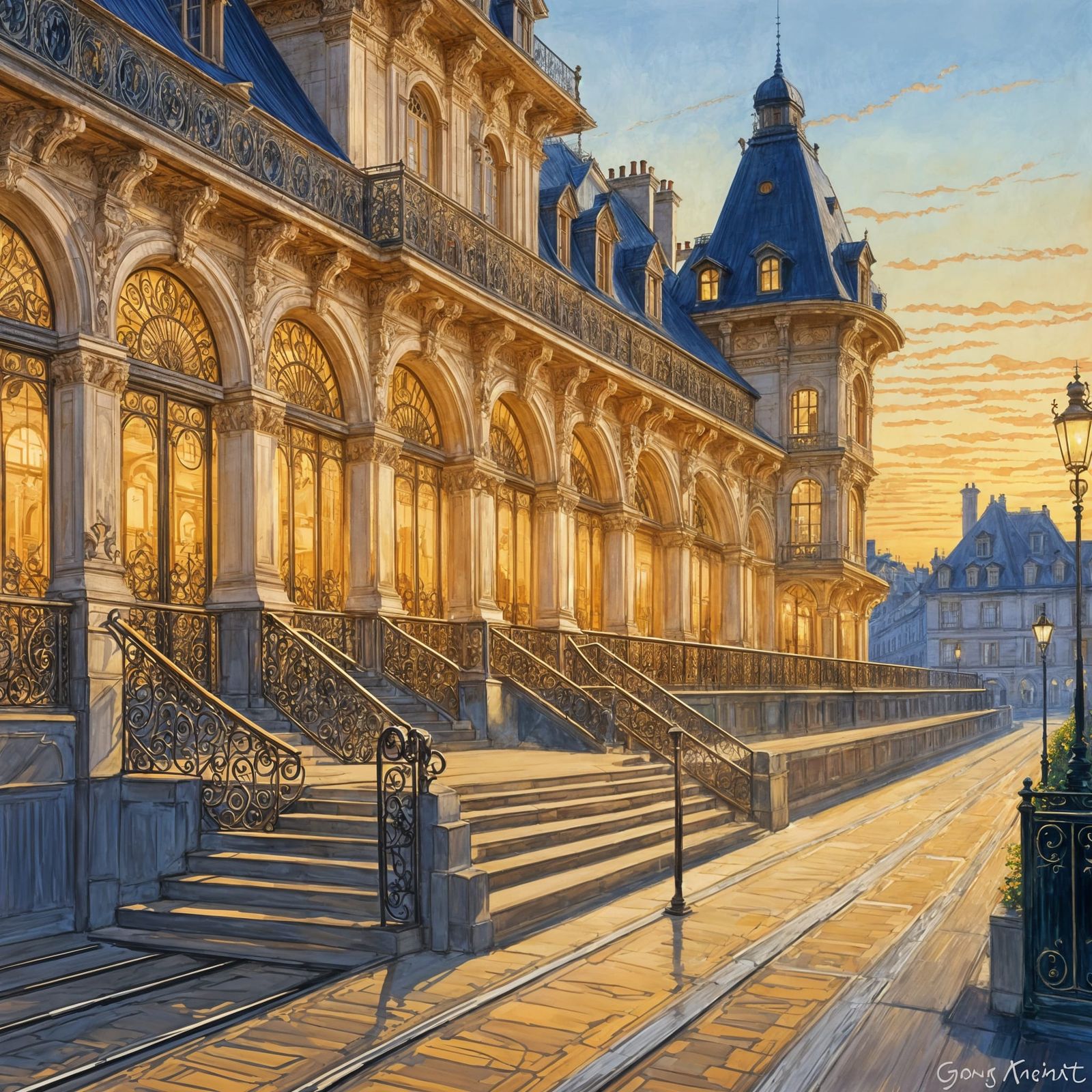 Belle Epoque Train Station in Elegant French Style