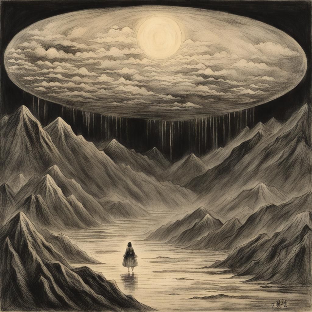 Eerie Vision Inspired by Angel's Egg, in Kubin Style