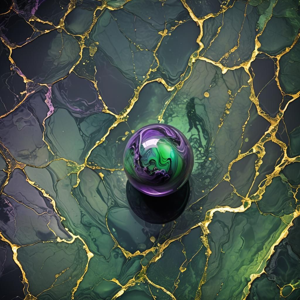 Surreal Floating Marbled Stone in Dreamlike Atmosphere