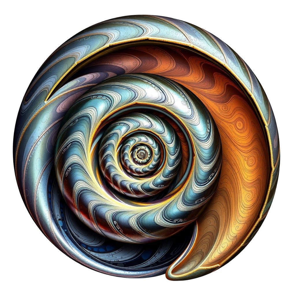 Mathematical Harmony in a Surreal Snail Shell