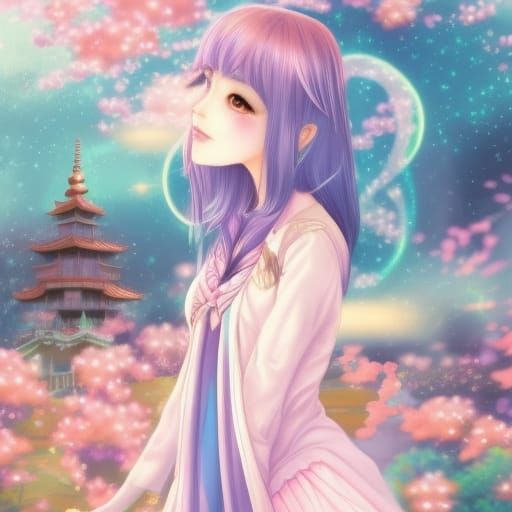 Anime Wonderland with Sunset Pastel Colors