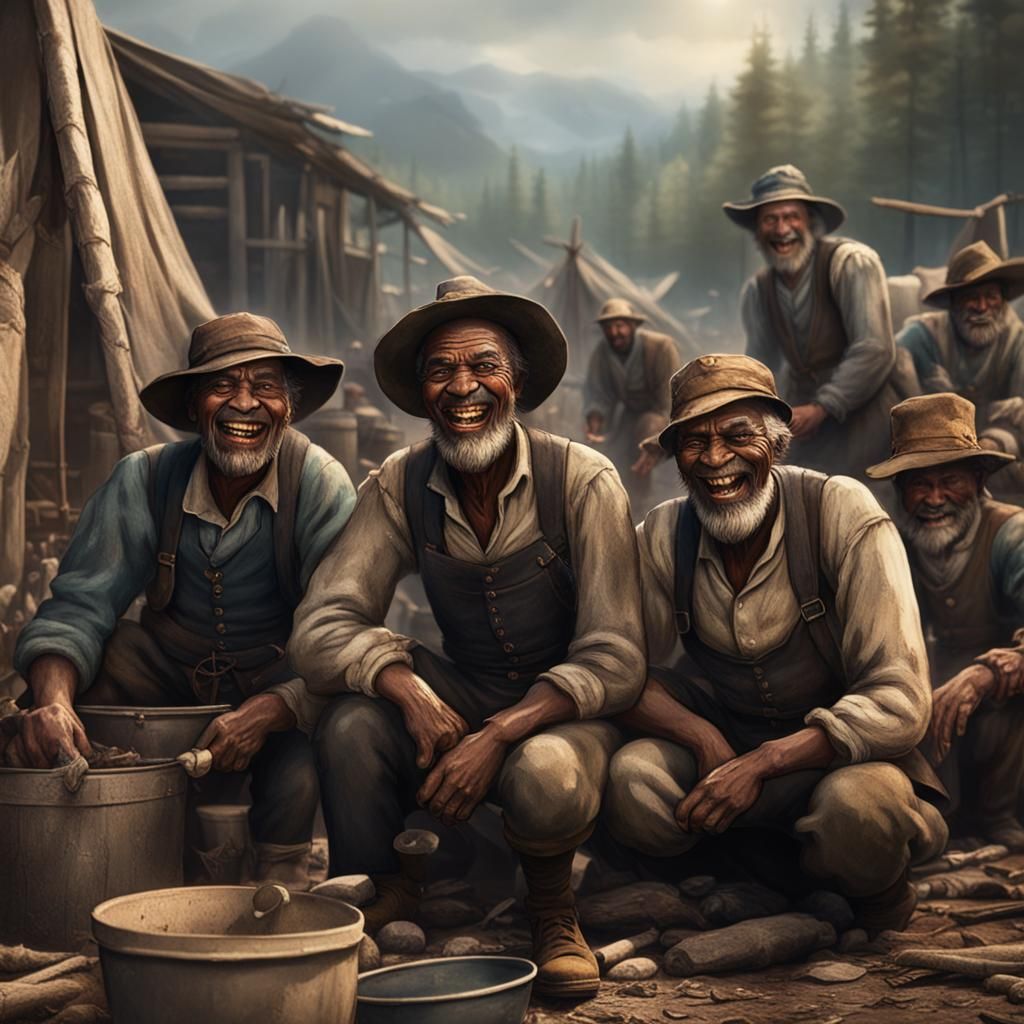 Appalachian Laborers' Smiles: Detailed Matte Painting