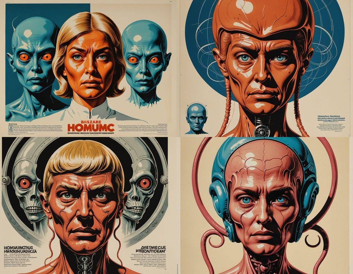 Horrific Homunculus Disgrace: 1960s-Style Artwork