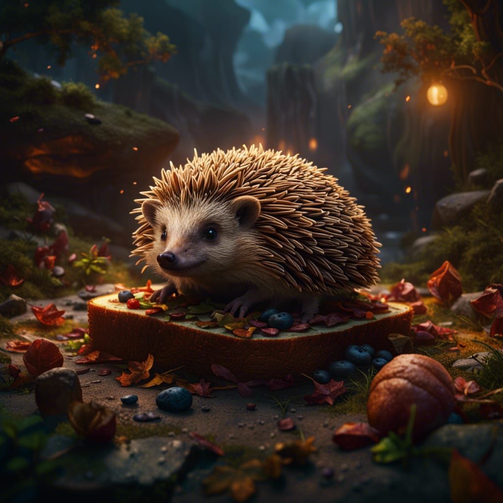 Toasted Hedgehog Sandwich: Detailed Matte Painting