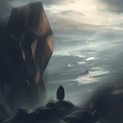 Dramatic Digital Painting of a Sad Man