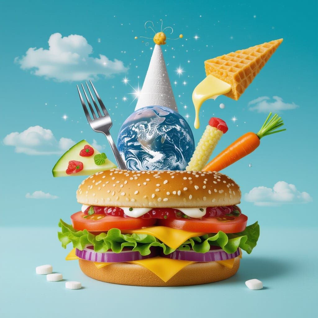 Surreal Magical Food Collage Art