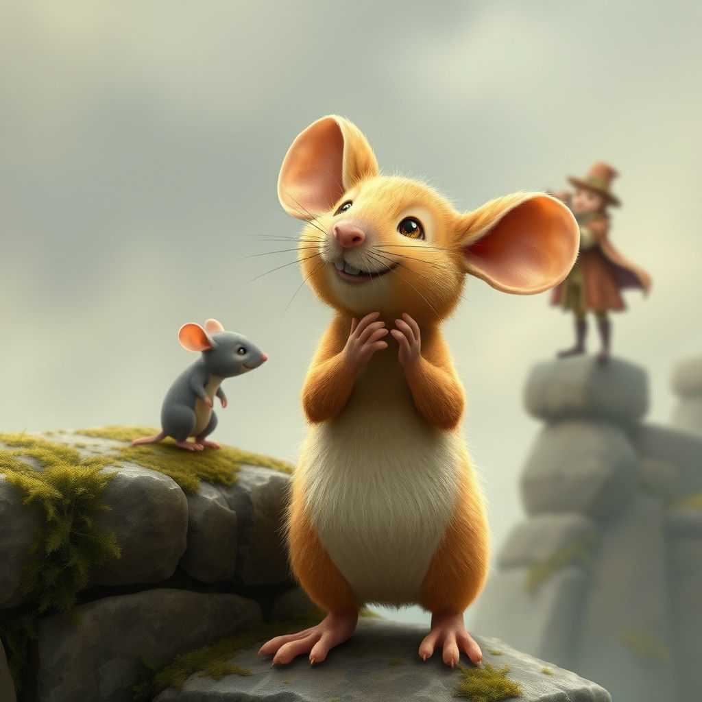 Charming Plush Rat Enraptured by Pied Piper's Flute