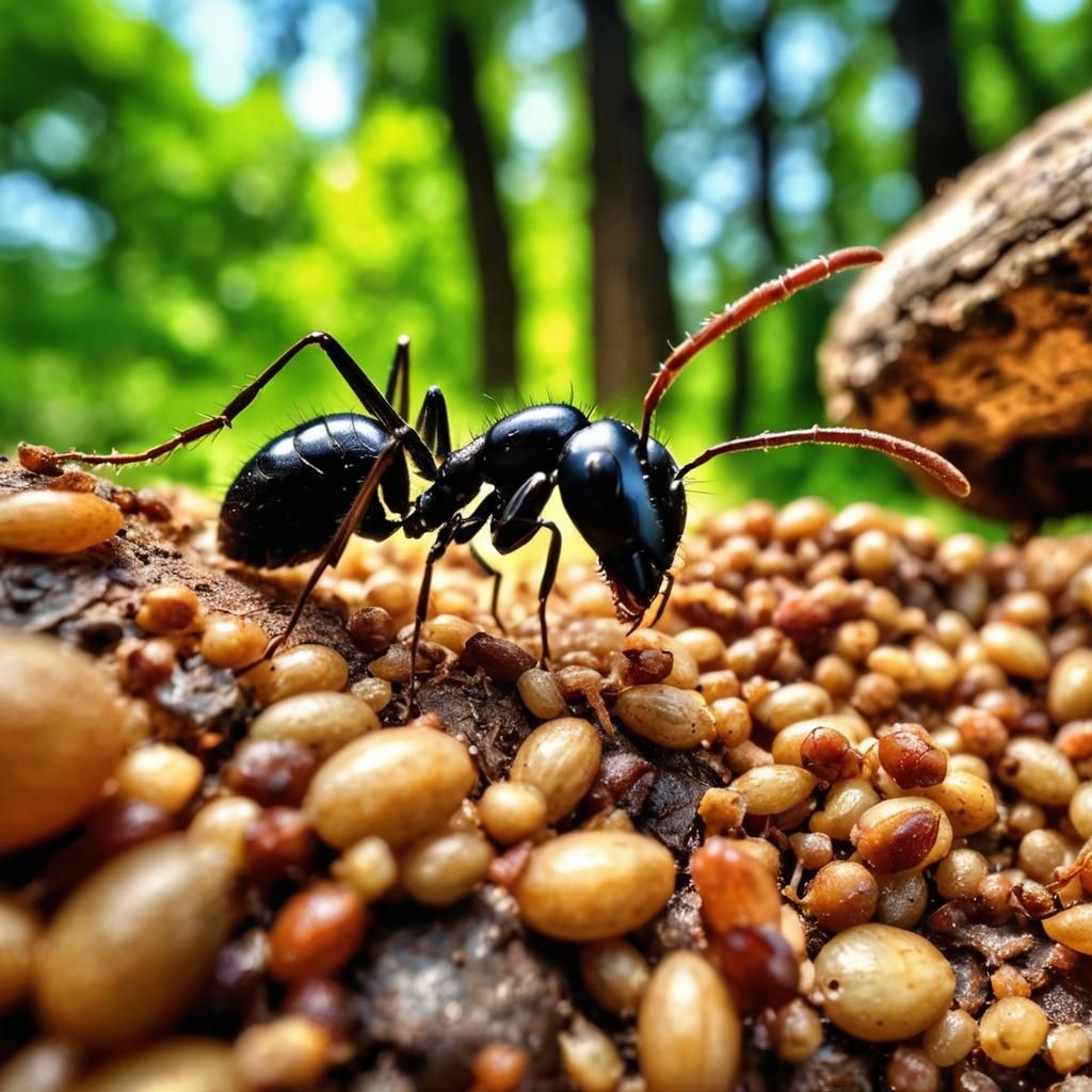 Ant's-Eye Picnic View in Hyperrealistic Detail