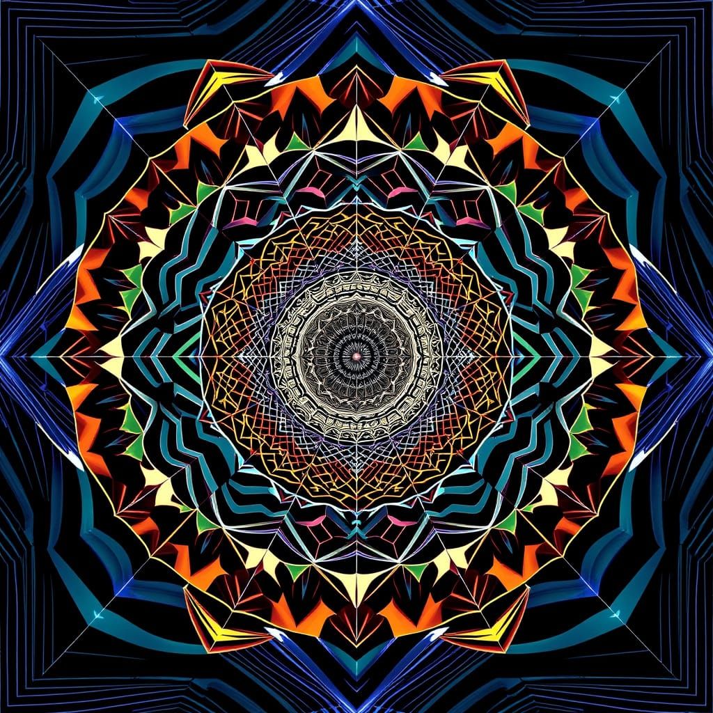 Geometric Optical Illusions in Futuristic Style