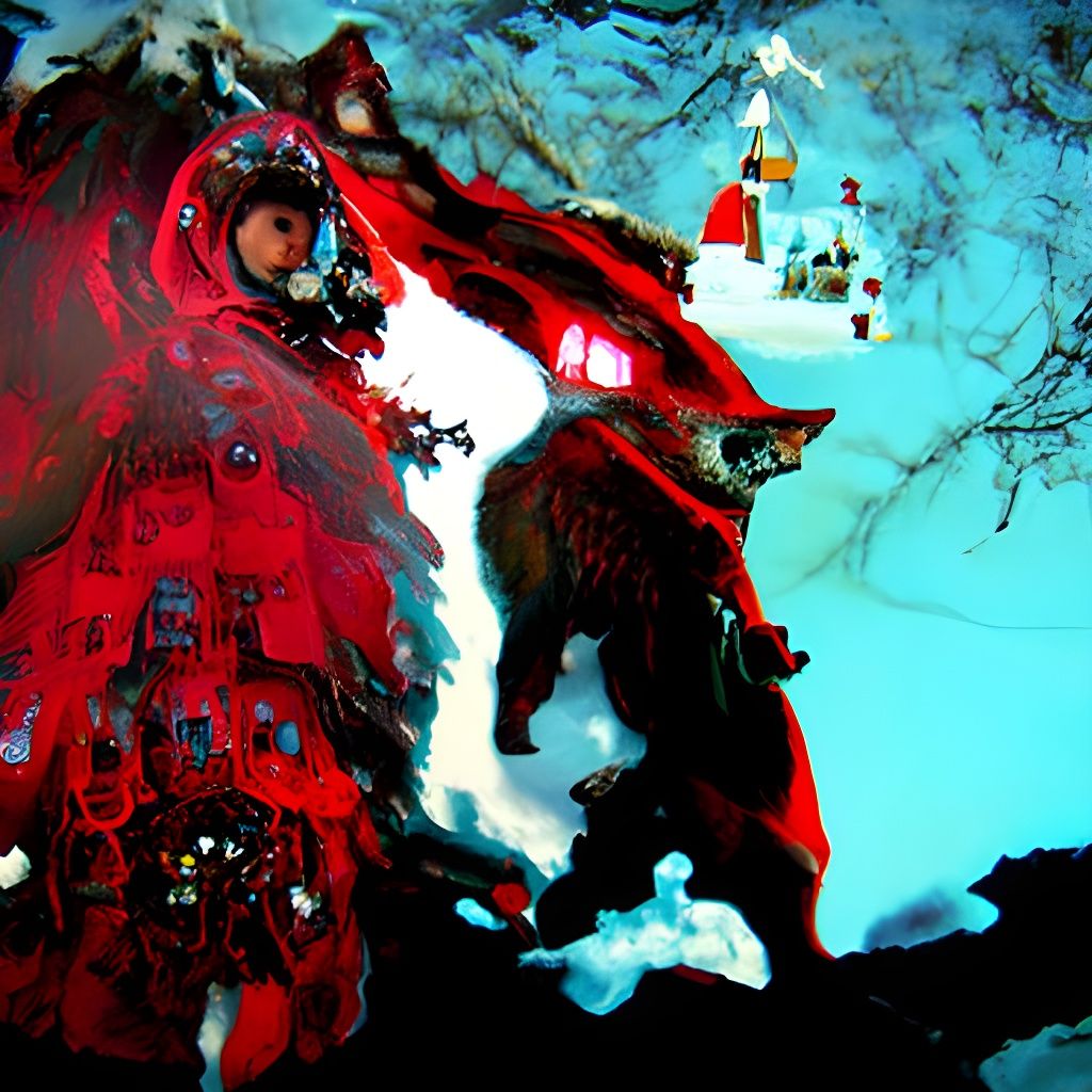 Fractal Little Red Riding Hood in Steampunk Style