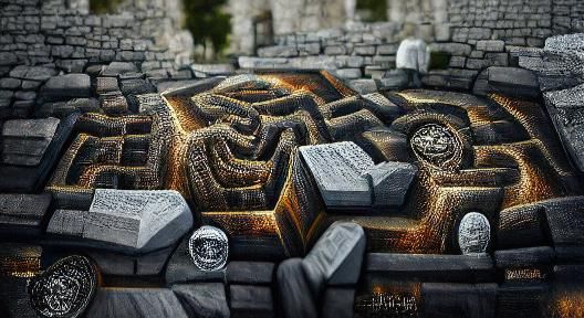 Intricate Stone Maze in Hyperrealistic Style