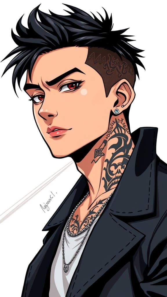 Stylish Young Man in Cartoon Style