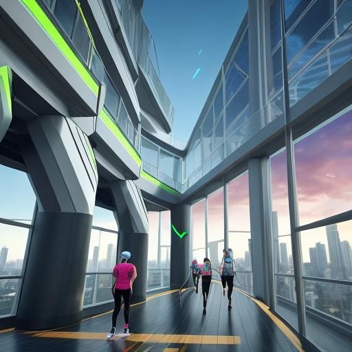 Futuristic Smart City with Wearable Tech in Hyperrealistic S...