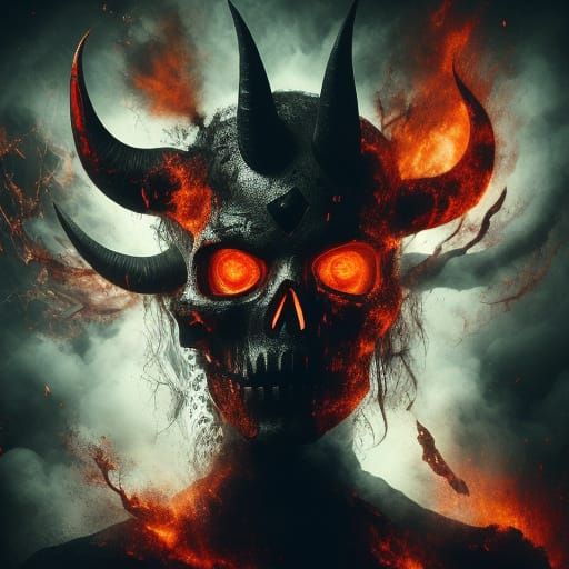 Dark Fantasy Portrait of a Woman with a Skull-Painted Face