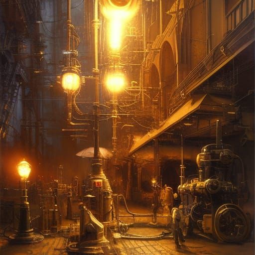 Steampunk Time Portal with Intricate Mechanics