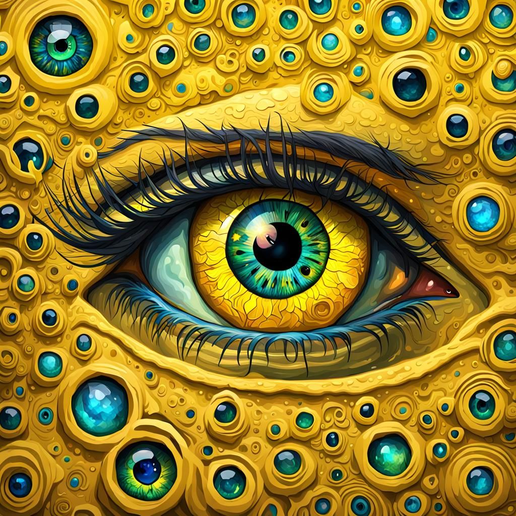 Brilliant Yellow Eye: Detailed Fantasy Concept Art