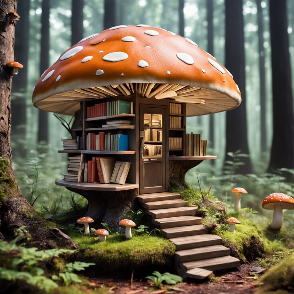 Whimsical Forest Library in Miniature