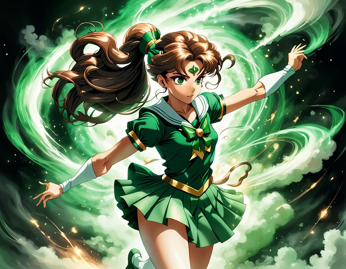 Sailor Jupiter Emerges from Swirling Smoke