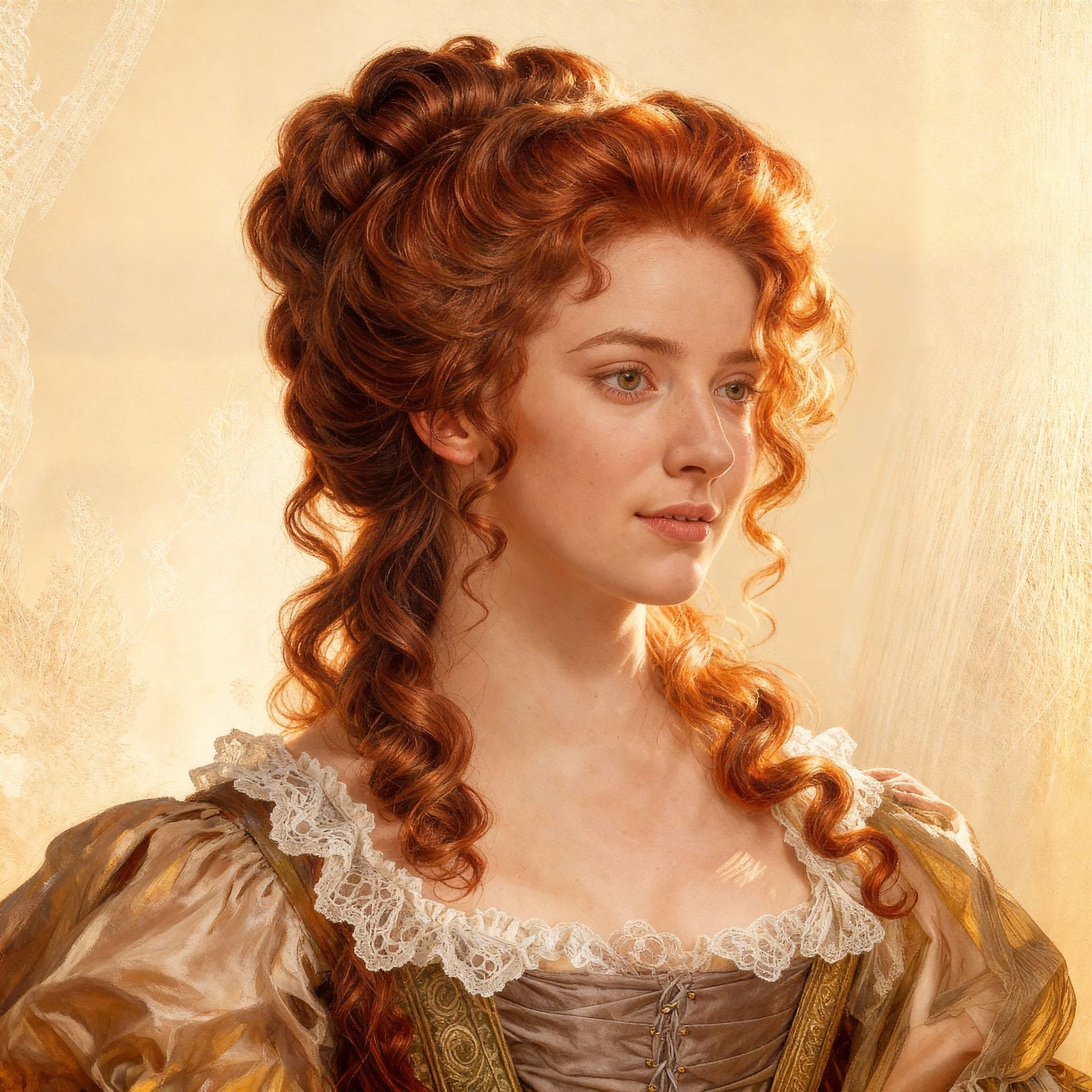 Lady with Auburn Hair in 1719 Portrait