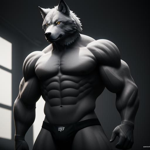 Anthropomorphic Wolves in Jockstraps, 3D Rendered