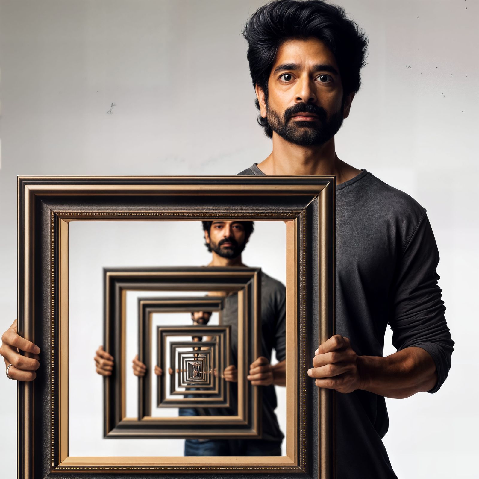 Infinite Recursion Visual of South Asian Man