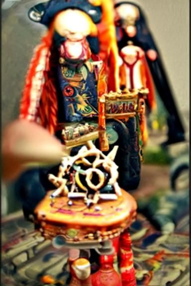 The Chariot Tarot Card in Medieval Painting Style