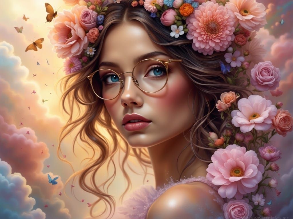 Ethereal Goddess of Beauty in Soft Pastel World