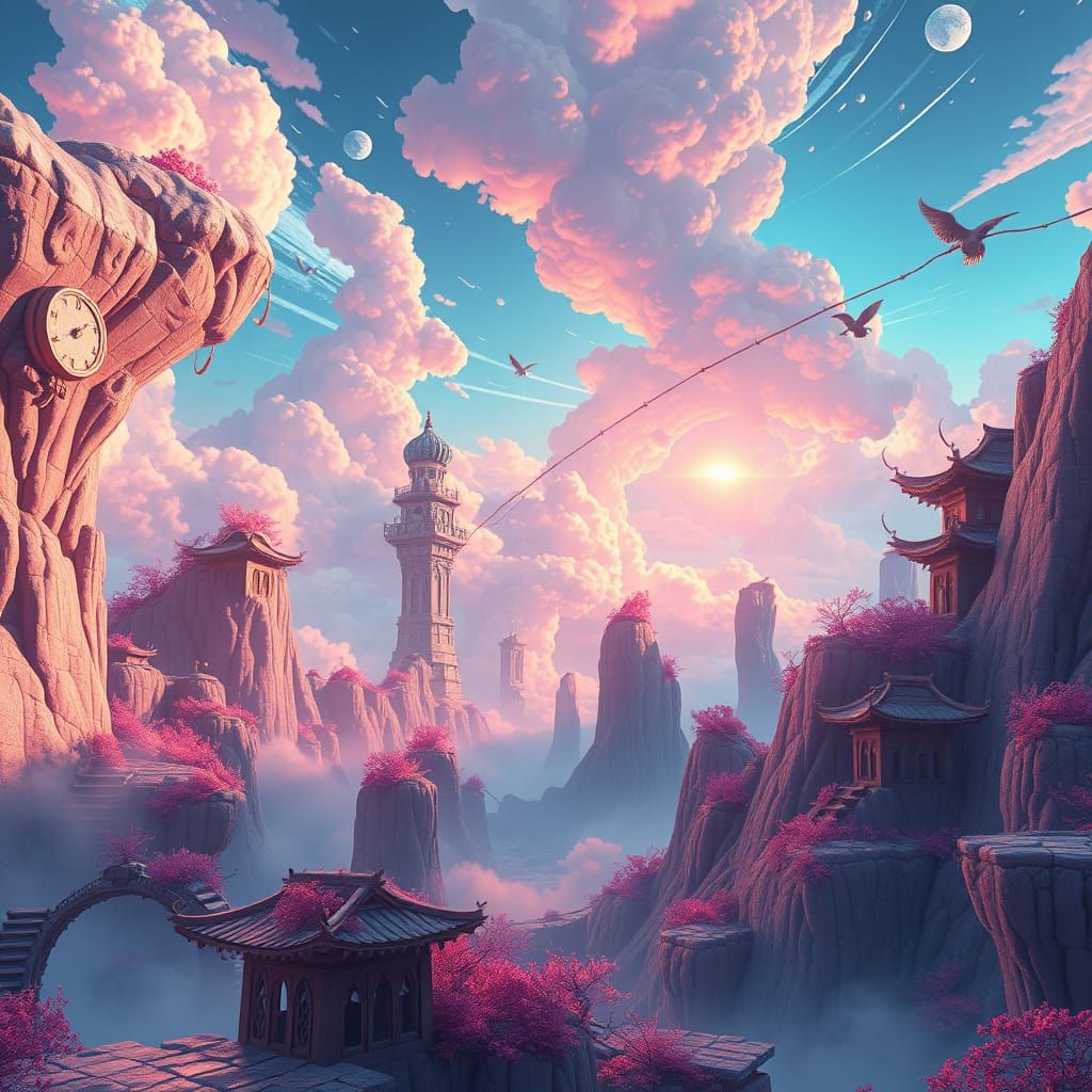 Dreamlike Anime-Inspired Landscape in Stunning 8K Resolution