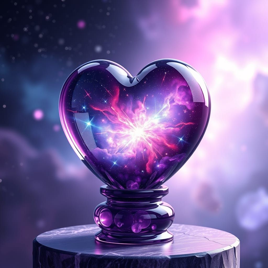 Cosmic Heart of Wonder in Enchanted Space