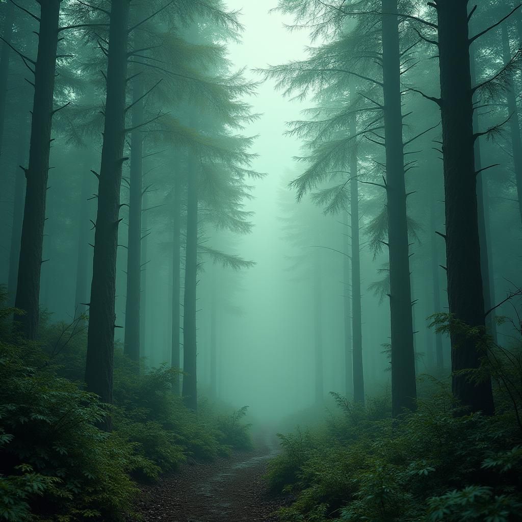 Fantastical Conifers in Detailed Matte Painting